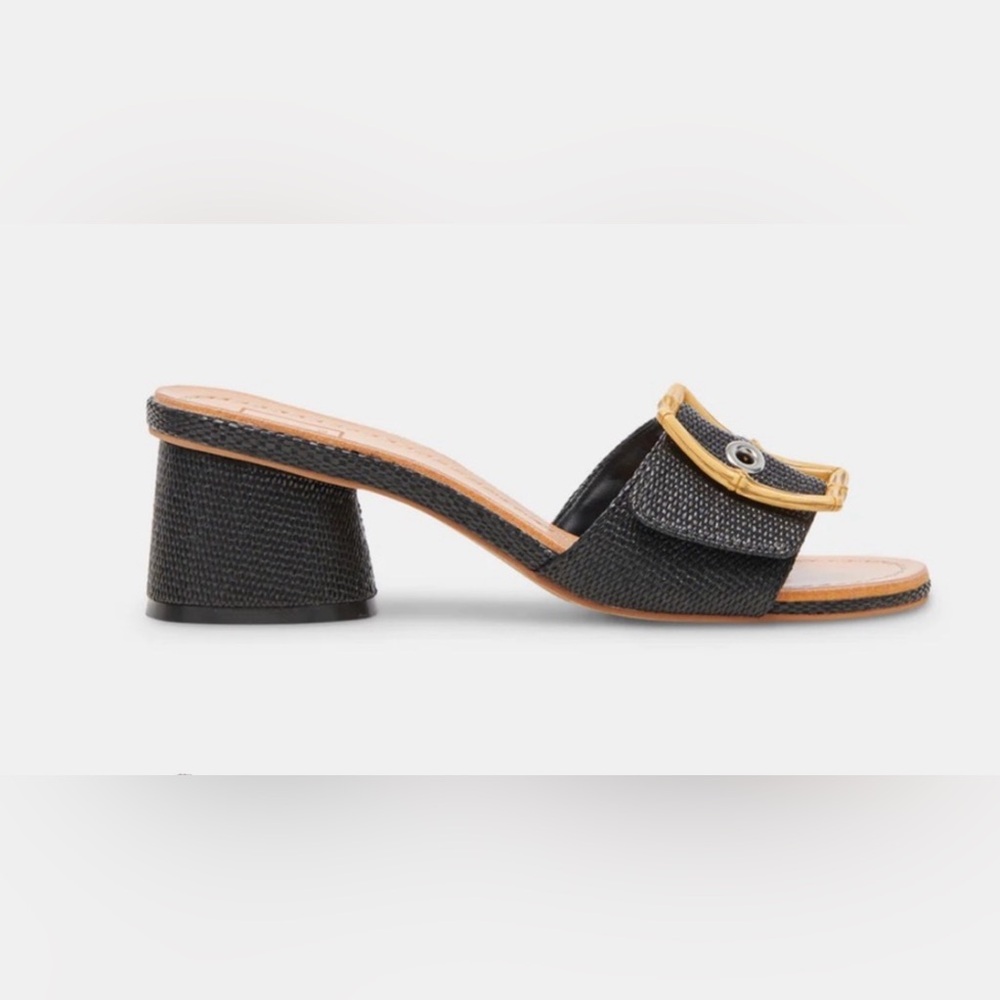 Dolce Vita Lucey black raffia slides sz. 10